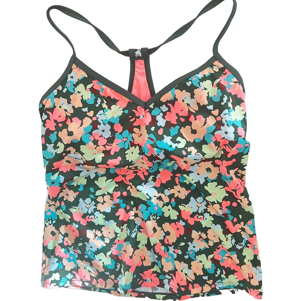 Carve Designs Stinson Tankini Swim Top L Wildflower T-back